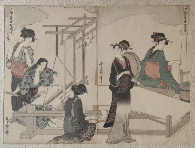D'après Kitagawa Utamaro (1753?-1806): - Huit (sur douze) oban tate-e (retirage…