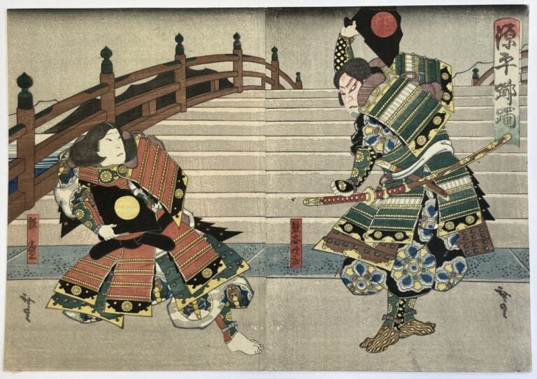 Gosôtei Hirosada (act.1826-1863) - Deux diptyques, chuban tate-e, portraits d'a…