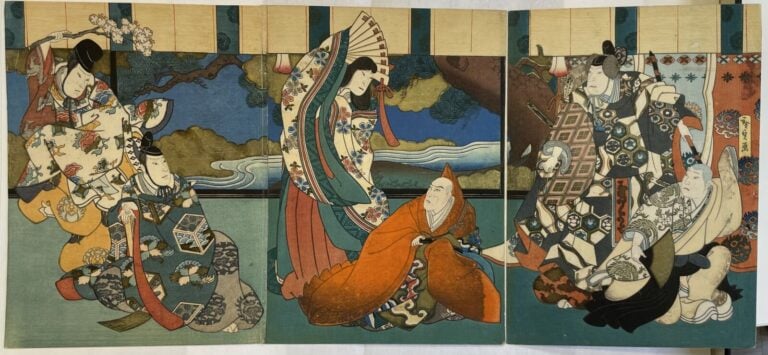 Gosôtei Hirosada (act.1826-1863) - -Triptyque, chuban tate-e, portraits d'acteu…