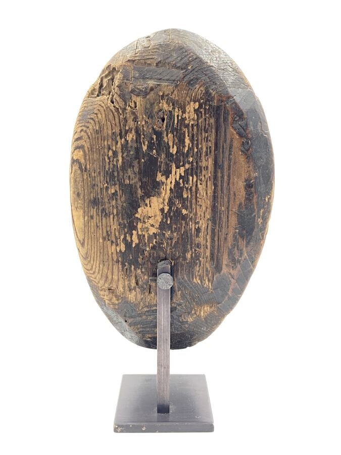 JAPON - Epoque EDO (1603 - 1868) - Tête de Hannya en bois à traces de laque, le…