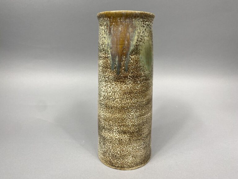 Japon, Kawahara Hiromichi (né en 1946) - Grand vase en céramique à décor flammé…