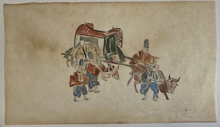 Katsukawa Shunsho (1726-1793) - Deux pages tirées de l'album Ehon matsu no shir…