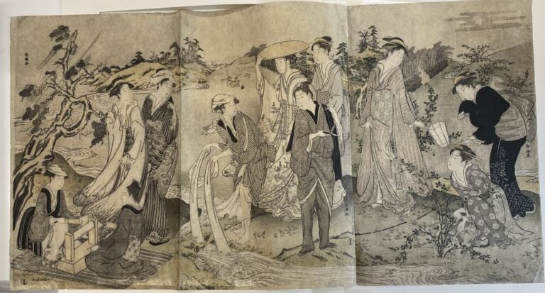Kubo Shunman (1757-1820) - Triptyque, oban tate-e, partie d'hexaptyque, Mu tama…