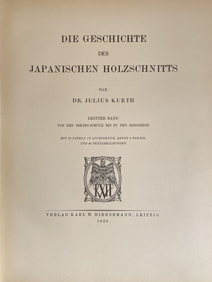- Kurth, Julius, Geschichte des japanischen Holzschnittes, volume I à III, Karl…