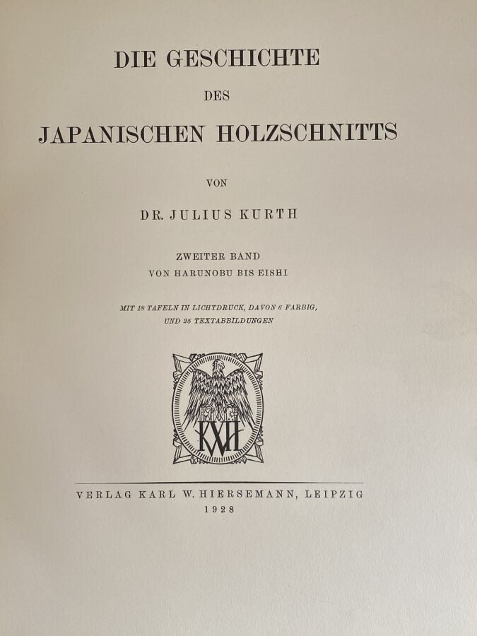 - Kurth, Julius, Geschichte des japanischen Holzschnittes, volume I à III, Karl…