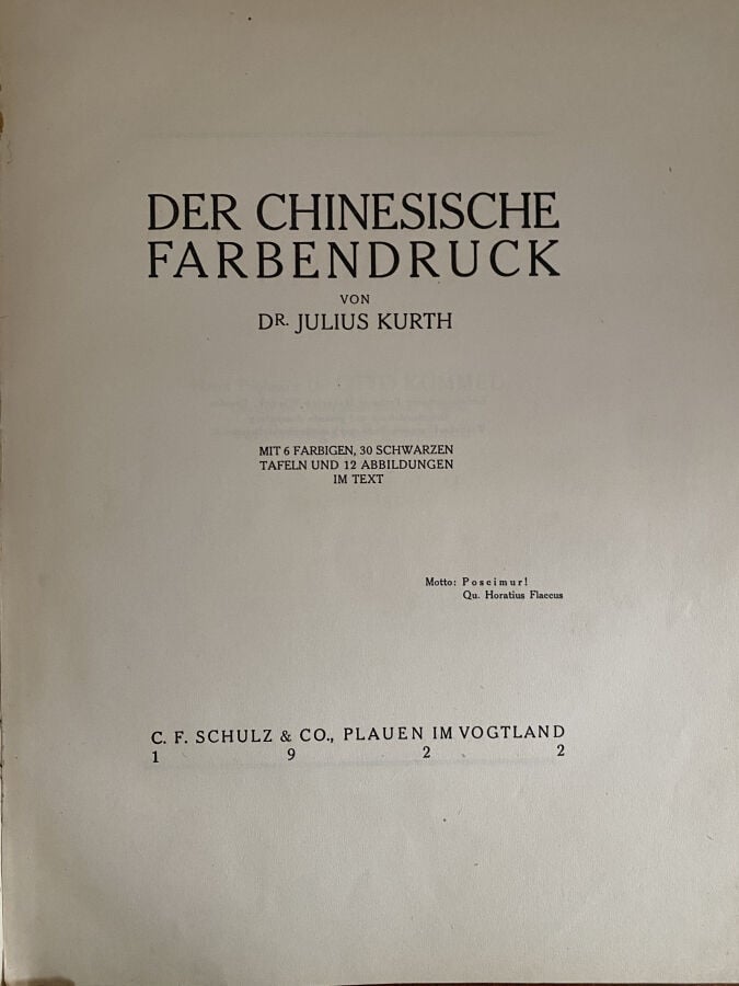 Kurth, Julius, Ostasiatische Graphik, douze volumes, C.F Schulz & Co, 1922 - 19…
