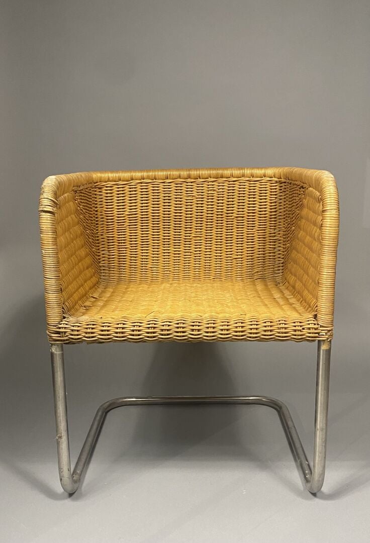 Preben FABRICIUS (1931-1984) - Suite de six fauteuils à assises en rotin tresse…