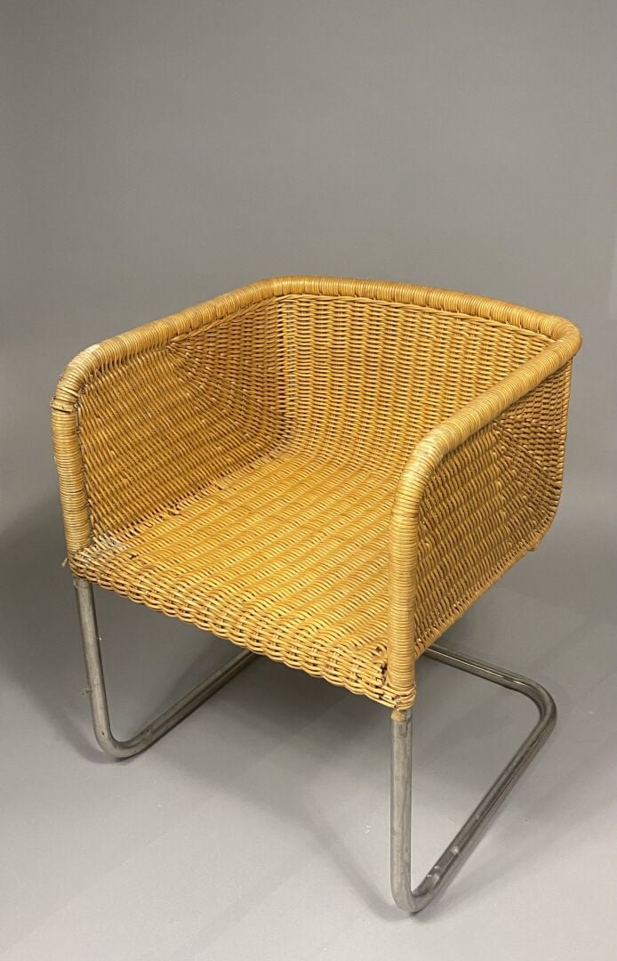 Preben FABRICIUS (1931-1984) - Suite de six fauteuils à assises en rotin tresse…