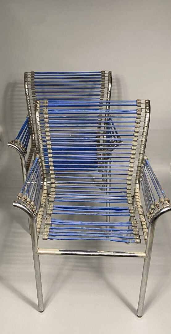 René HERBST, modèle de - Suite de quatre fauteuils modernistes « Sandows » en m…