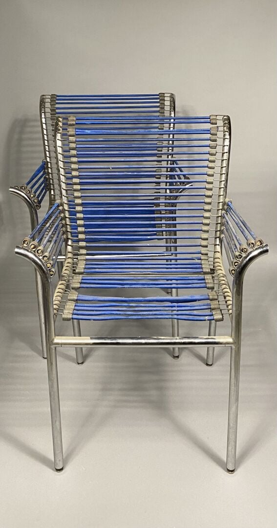 René HERBST, modèle de - Suite de quatre fauteuils modernistes « Sandows » en m…
