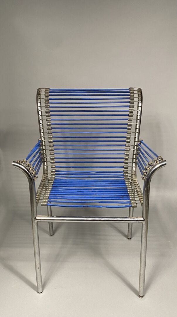 René HERBST, modèle de - Suite de quatre fauteuils modernistes « Sandows » en m…
