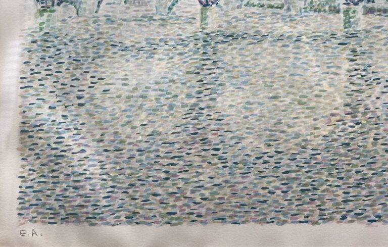 Serge MENDJISKY (1929-2017), d'après - Le pont des Arts - Lithographie en coule…