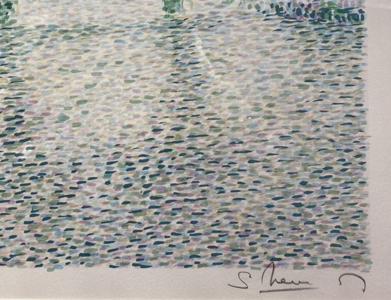 Serge MENDJISKY (1929-2017), d'après - Le pont des Arts - Lithographie en coule…