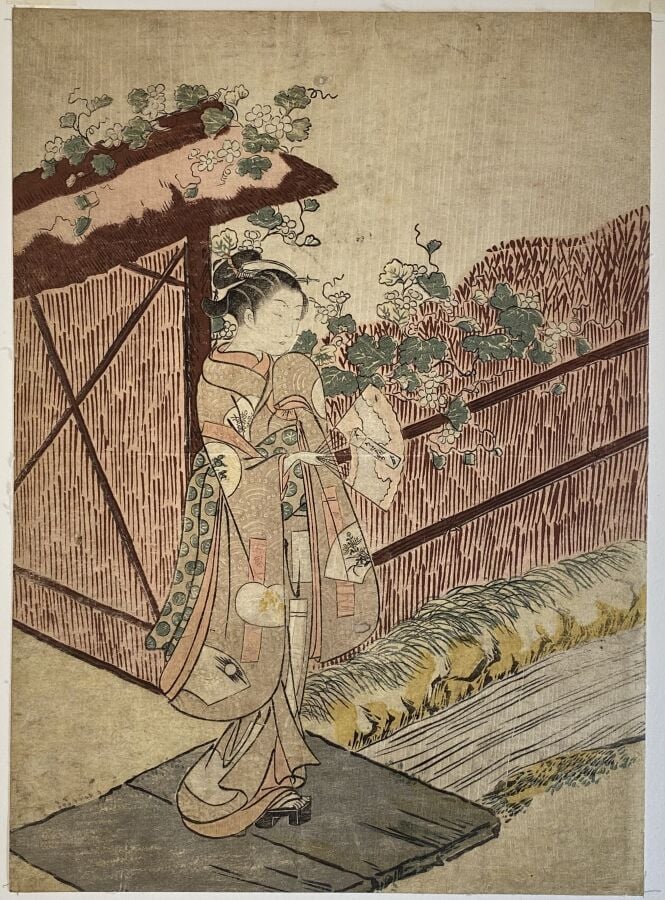 Suzuki Harunobu (1725-1770) - Chuban tate-e, partie de diptyque, Parodie du cha…