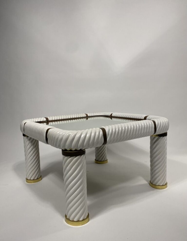 Tommaso BARBI (XXe siècle) - ROME - Importante paire de tables basses en cérami…
