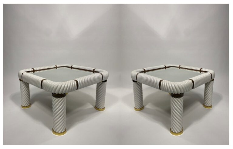 Tommaso BARBI (XXe siècle) - ROME - Importante paire de tables basses en cérami…
