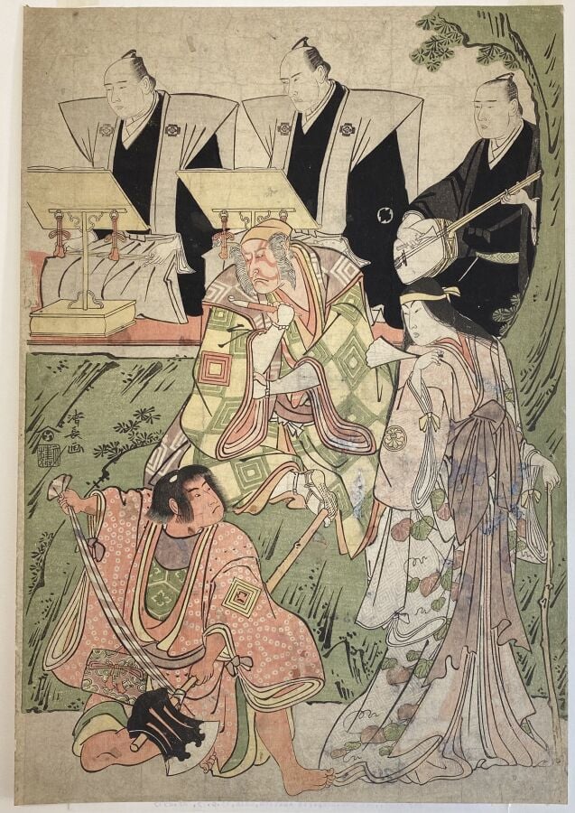 Torii Kiyonaga (1752-1815) - Oban tate-e, degatari-zu, les acteurs Ichikawa Dan…