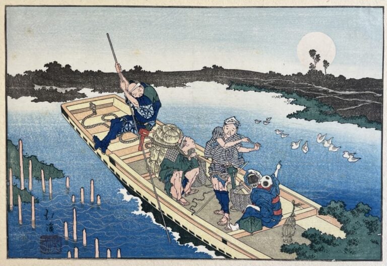 Totoya Hokkei (1780-vers 1860) - Page d'album tirée de l'album Mitsu no tomoe,…