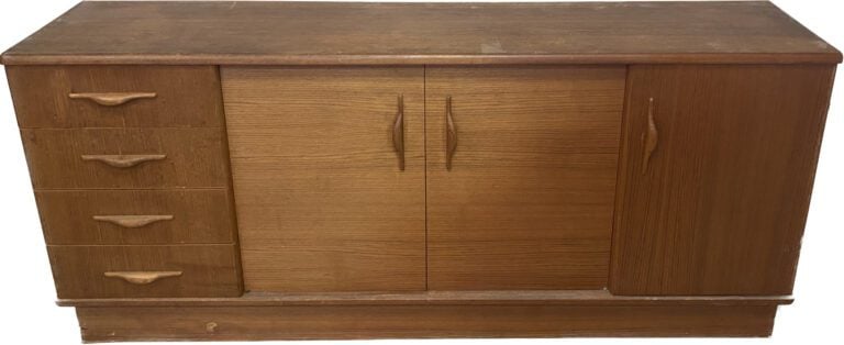 Travail DANOIS 1960 - Enfilade à caisson quadrangulaire en placage de bois exot…