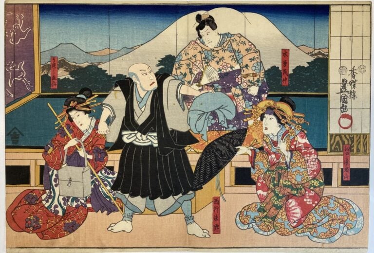 Utagawa Kunisada I (Toyokuni III) (1786-1864) - Quatre oban yoko-e, portraits d…