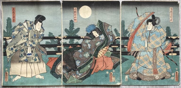 Utagawa Kunisada I (Toyokuni III) (1786-1864) - Triptyque oban tate-e, Scène de…
