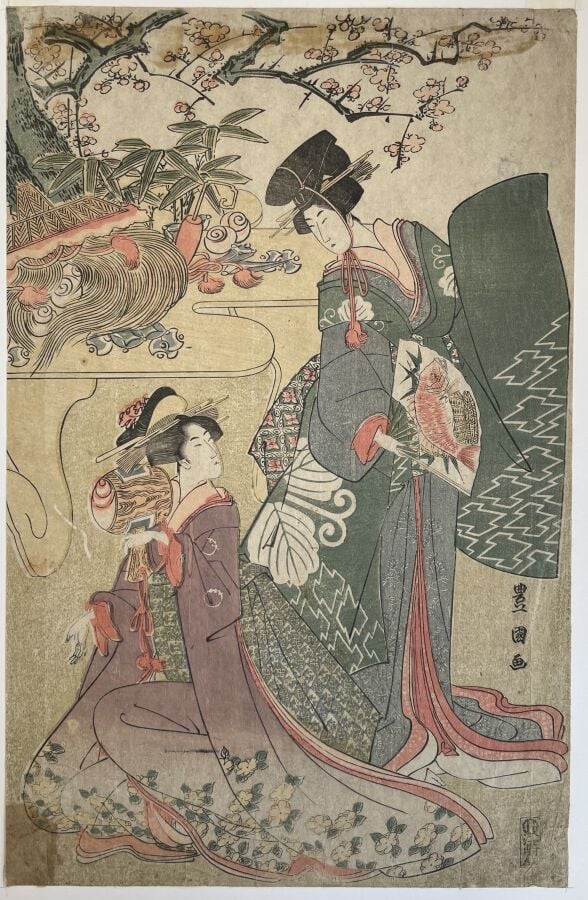 Utagawa Toyokuni (Toyokuni I) (1769-1825) - Deux oban tate-e, partie de triptyq…