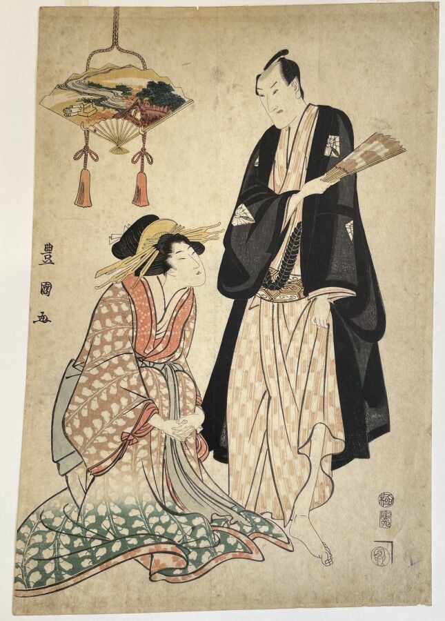 Utagawa Toyokuni (Toyokuni I) (1769-1825) - Deux oban tate-e: - - portraits d'a…