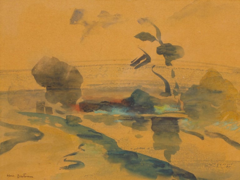 ABEL BERTRAM (1871-1954) - Paysage - Aquarelle sur papier, signée en bas à gauc…