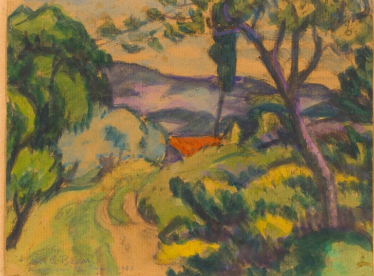 ALCIDE LE BEAU (1872-1943) - Paysage, 1937 - Aquarelle et gouache sur papier, s…