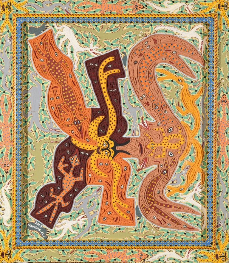 Ali MAIMOUNE (1956) - Animal fantastique, 2007 - Technique mixte sur panneau -…
