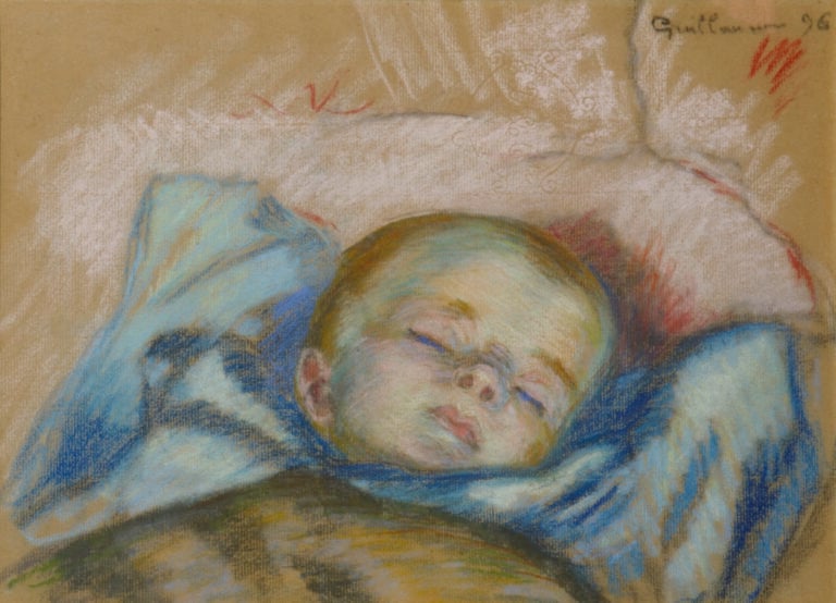 ARMAND GUILLAUMIN (1841-1927) - Enfant dormant, 1896 - Pastel sur papier, signé…