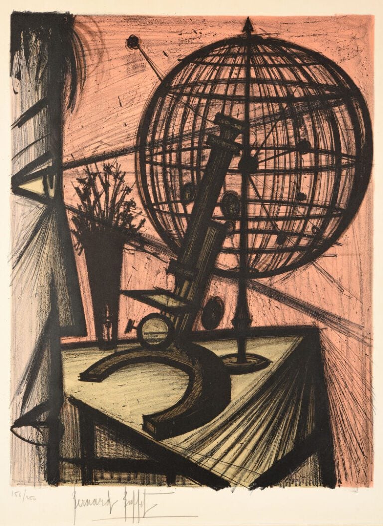 Bernard BUFFET (1928-1999) - Le microscope - Lithographie, signée en bas vers l…