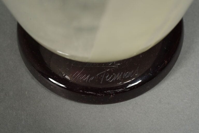 CHARDER-LE VERRE FRANÇAIS - Vase en verre translucide et teinté mauve à décor g…