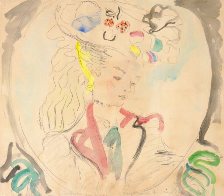 CONSTANTIN TERECHKOVITCH (1902-1978) - Jeune fille en buste, 1953 - Technique m…