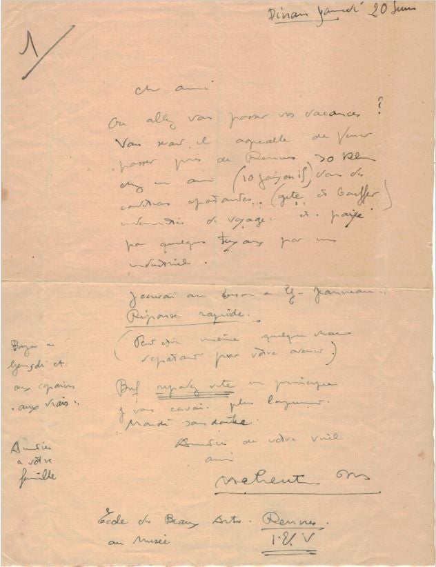 Correspondance adressée à Louis DELACHENAL (1897 - 1966) : - Après la guerre de…