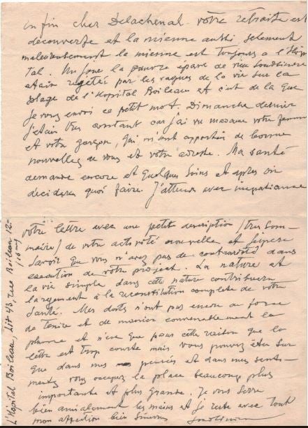 Correspondance adressée à Louis DELACHENAL (1897 - 1966) : - Après la guerre de…