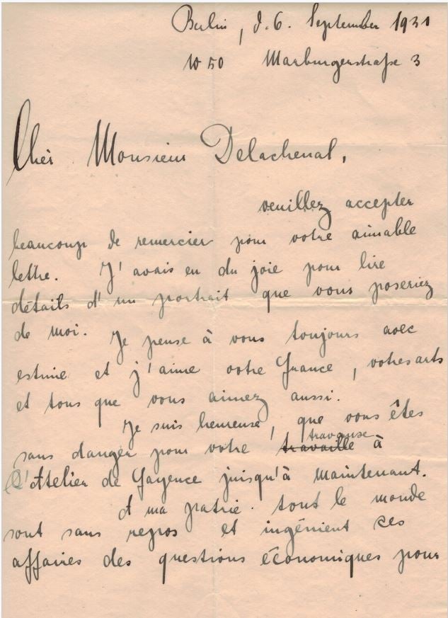 Correspondance adressée à Louis DELACHENAL (1897 - 1966) : - Après la guerre de…