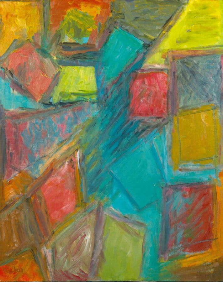 DAVID LAN-BAR (1912-1967) - Abstraction - Huile sur toile, signée en bas à gauc…