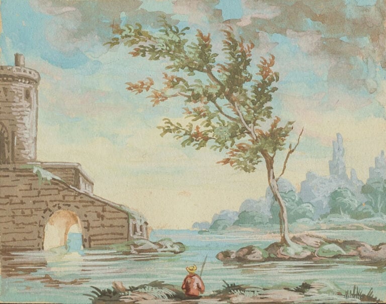 Deux petits cadres - Restauration avec des représentation - d'arbres à la gouac…