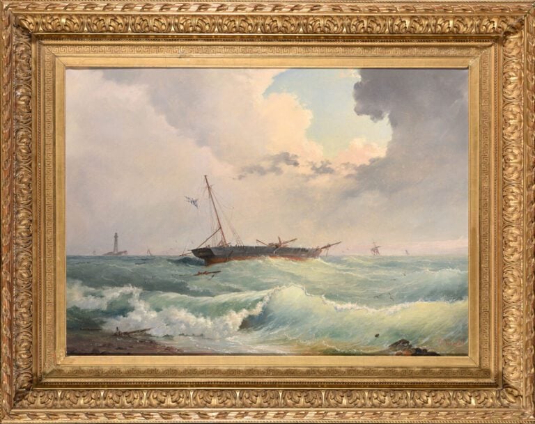 Domenico TRACHEL (1830-1897) - Marine - Huile sur toile - Signée en bas à droit…