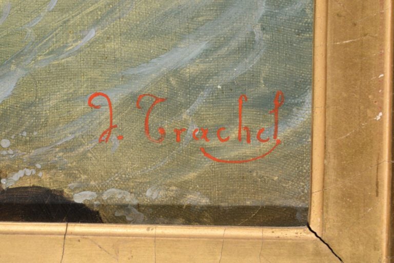 Domenico TRACHEL (1830-1897) - Marine - Huile sur toile - Signée en bas à droit…