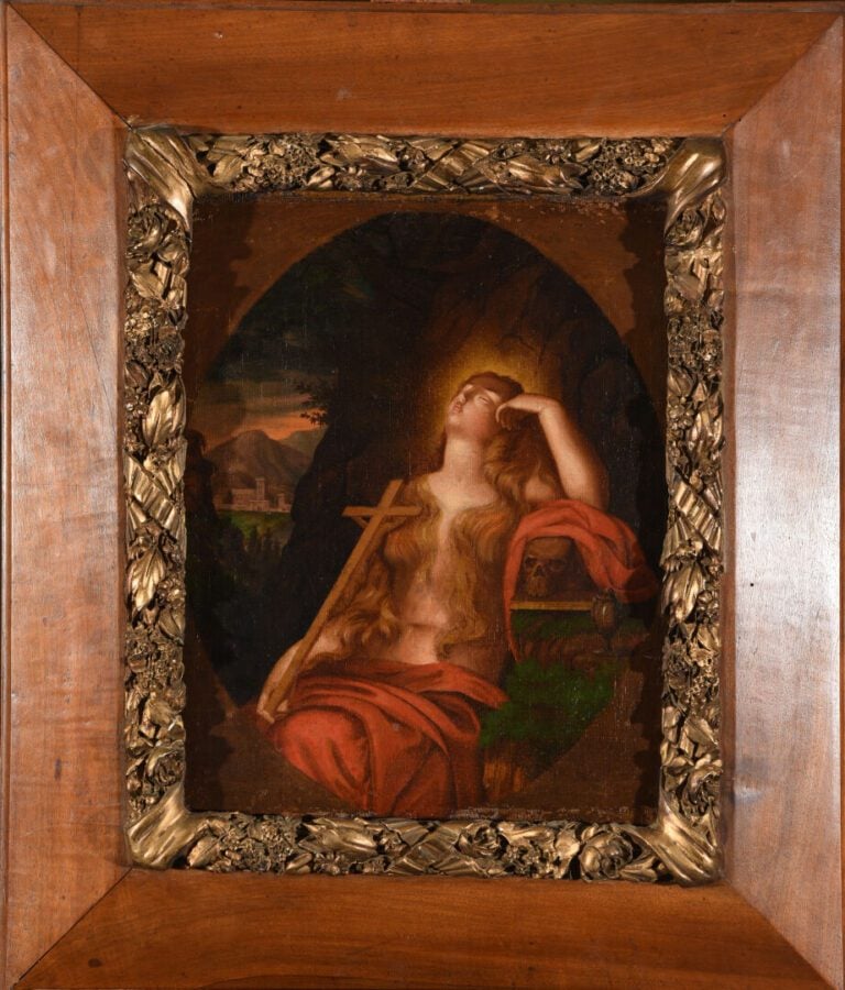 Ecole française du XVIIe siècle - Marie-Madeleine pénitente - Huile sur toile m…
