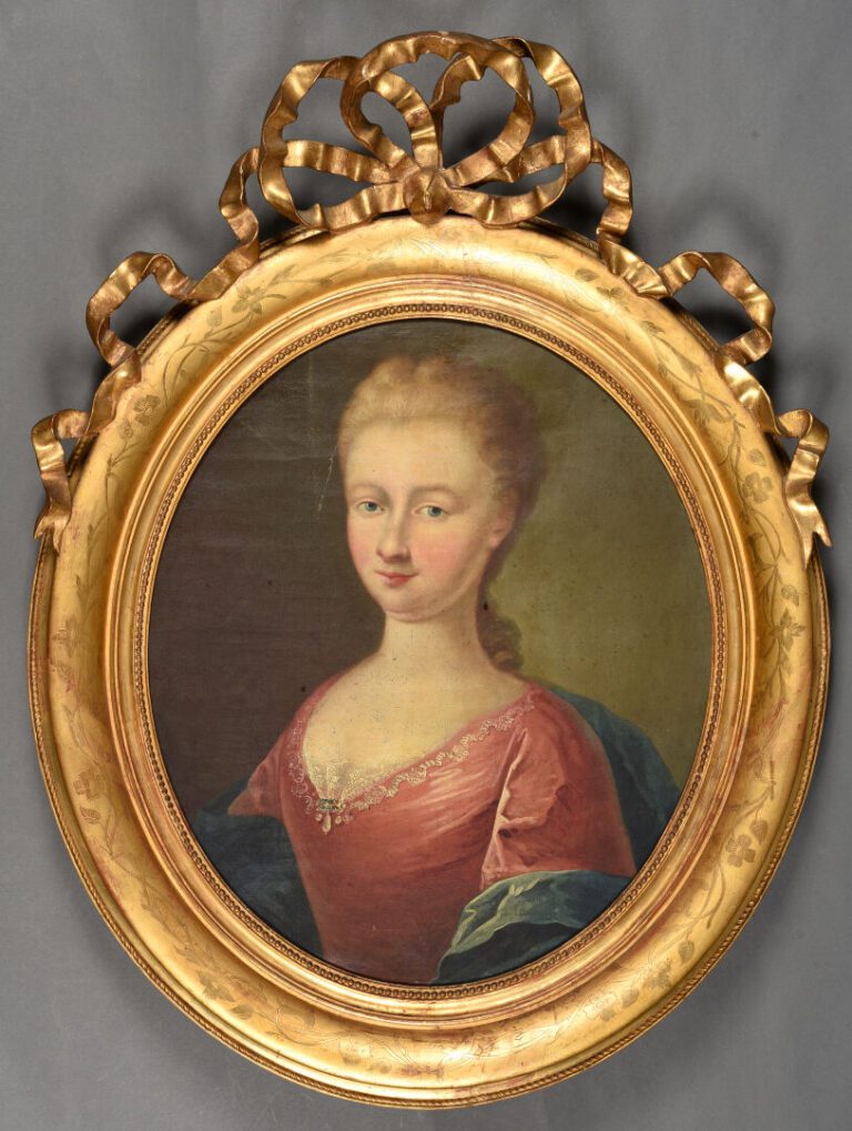 Ecole française du XVIIIe siècle - Portrait de jeune femme - Huile sur toile ov…