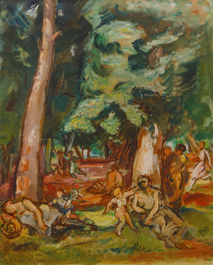 EMILE OTHON FRIESZ (1879-1949) - Sous les arbres, 1937 - Huile sur toile, signé…