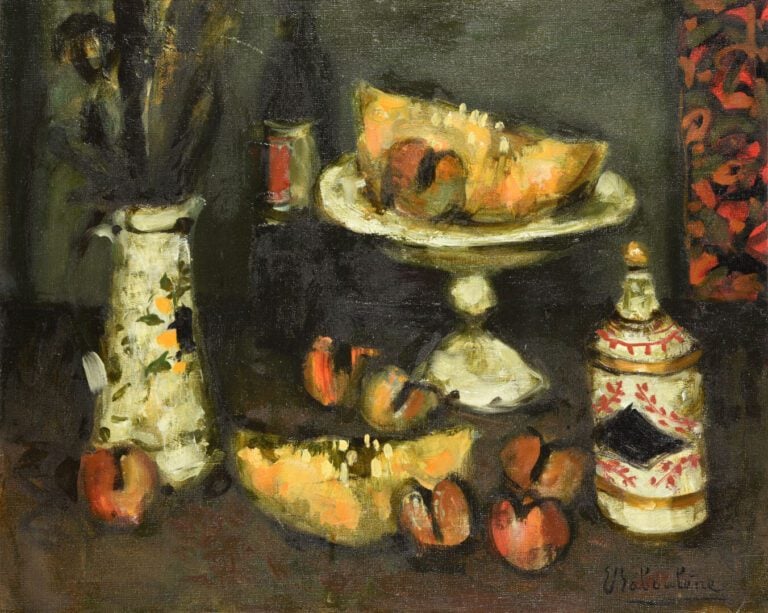 Eugène BABOULENE (1905-1994) - Nature morte au melon - Huile sur toile, signée…