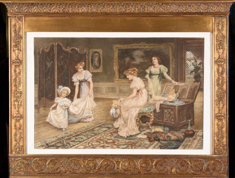 Francis Sydney MUSCHAMP (1851-1929) - Chez la modiste - Pastel sur papier - Sig…