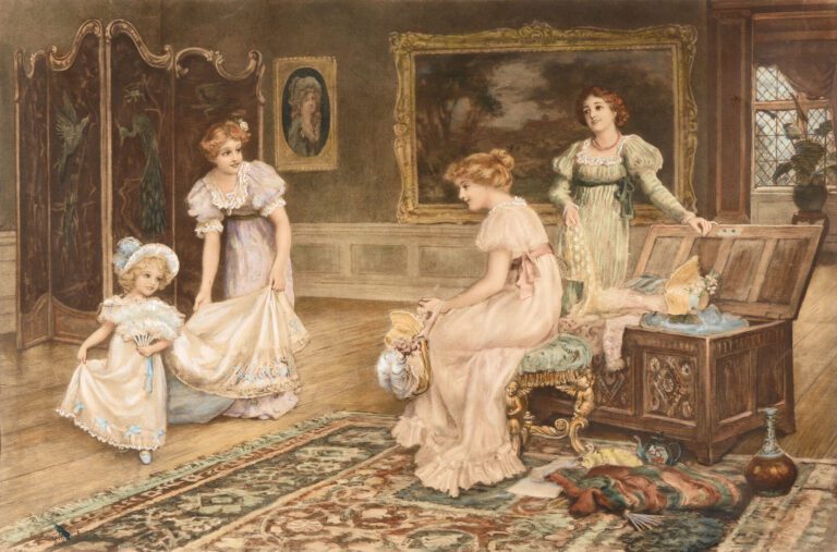 Francis Sydney MUSCHAMP (1851-1929) - Chez la modiste - Pastel sur papier - Sig…