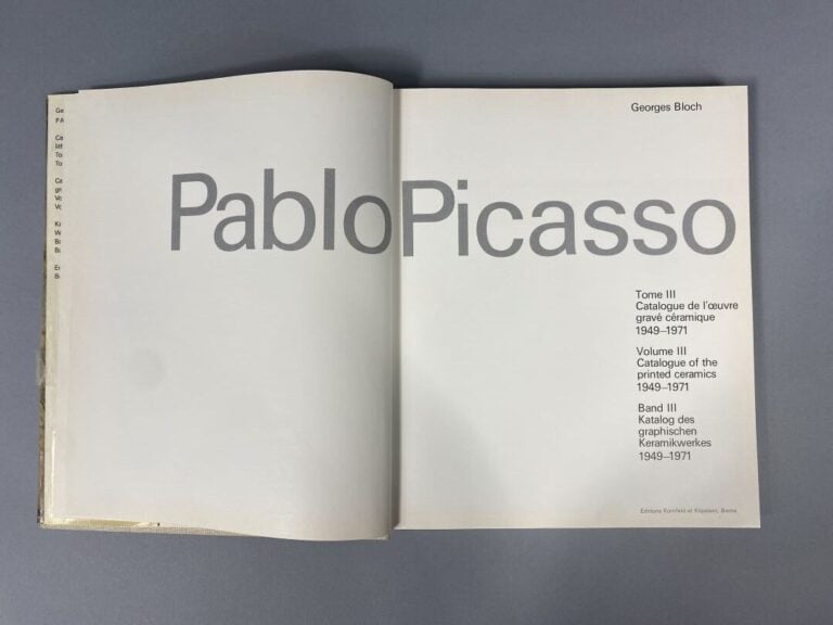 Georges BLOCH - PICASSO - Tome III Catalogue de l'oeuvre gravé céramique 1949-1…