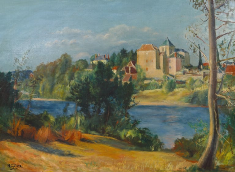 HENRI (HENRYK) HAYDEN (1883-1970) - Paysage de Dordogne à Meyronne (Lot) - Huil…