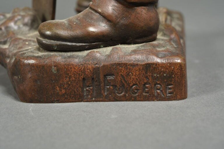 Henry FUGÈRE (1872-1944) - "Un instant de repos" - Epreuve en bronze patiné - S…